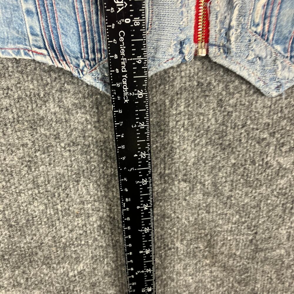 Sunny Sport Denim Vest Womens Size 12 Petite Zip Front Red Trim Western - Picture 4 of 7